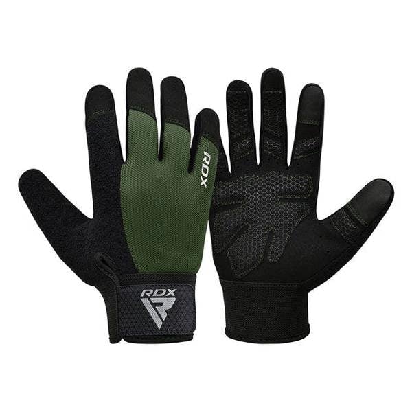 RDX Sports GYM WEIGHT LIFTING GLOVES W1 FULL ARMY GREEN PLUS