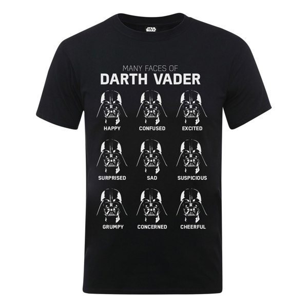 Star Wars Mens Many Faces Of Darth Vader Cotton T-Shirt - Black