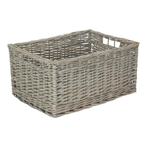 Large Grey Wash Unlined Willow Storage Baskets