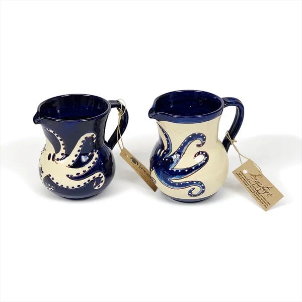 Verano Spanish Ceramics Signature - Blue & White Octopus - Small Jug