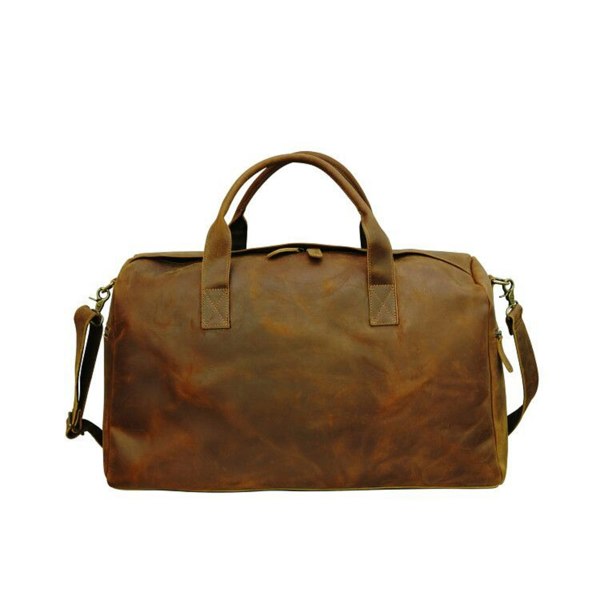 Touribag Genuine Leather Weekend Bag - Brown