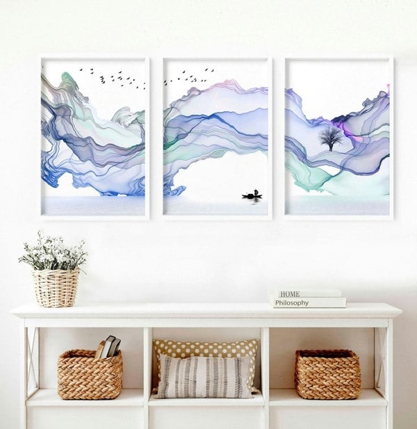 Living room framed prints | set of 3 Japandi wall art