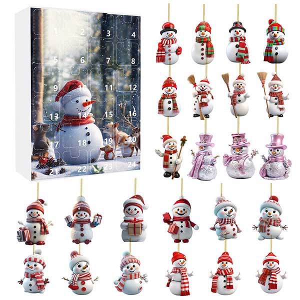 Leaper Cute Snowman Acrylic Ornament Christmas Countdown Advent Calendar