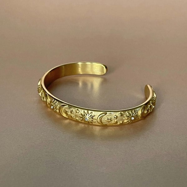 Luxe Tones Helia Luxe 18ct Gold Plated Celestial Bangle