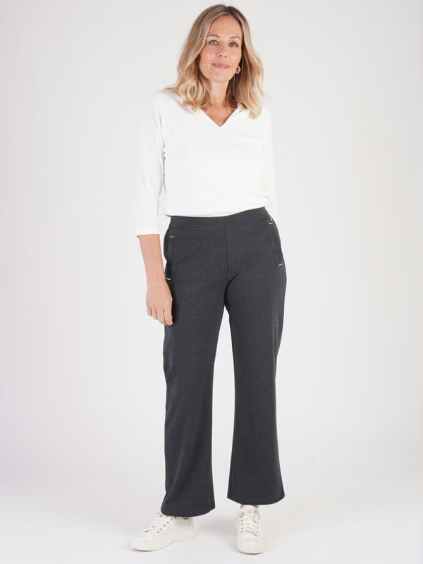 PennyPlain Wide Leg Treggings - Charcoal