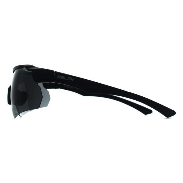 Relay Shield Unisex Matte Black Smoke Polarized Clearshot Sunglasses