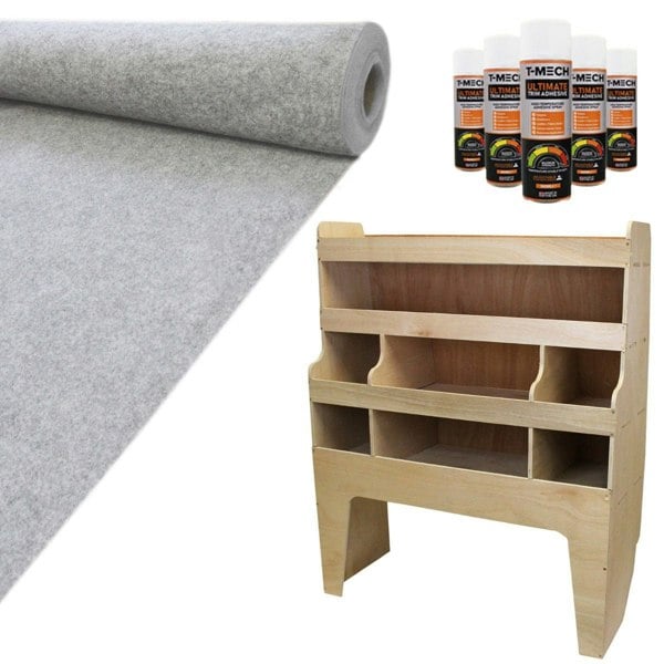 T-mech 11sqm Silver Grey Van Lining & VW Transporter Racking Unit