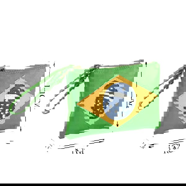 Assots London 'BRAZILIAN' Country Flag Designer Leather Wristlet