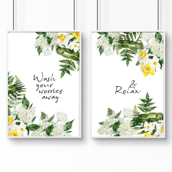 Small pictures for bathroom | set of 2 wall art prints