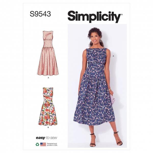 Simplicity Sewing Pattern 9543, Dresses for Women, A (6-8-10-12-14-16-18) - Easy