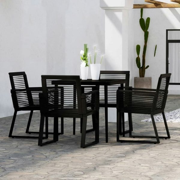 Berkfield 5 Piece Garden Dining Set Black