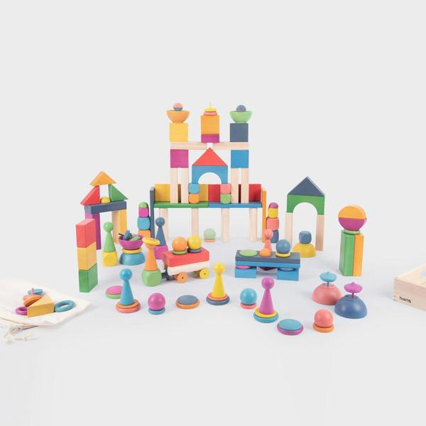 tickit Rainbow Wooden Super Set + Wooden Sorting Tray (7- Way)