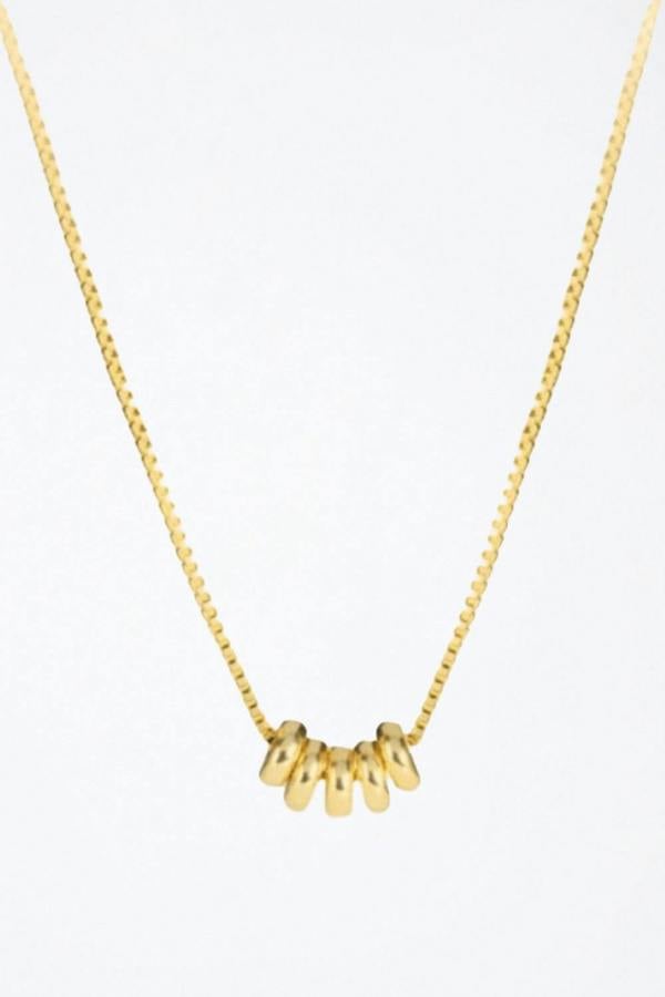 Serla Gold Plated Circle Pendant Necklace