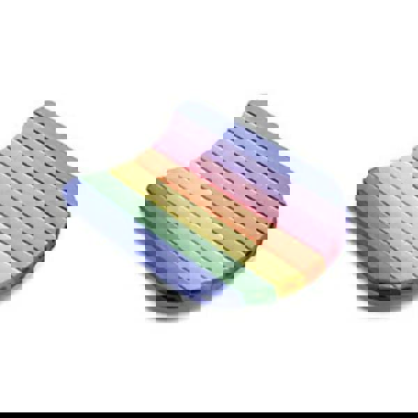 Rainbow coloured Comfy Kickboard silicone wristband