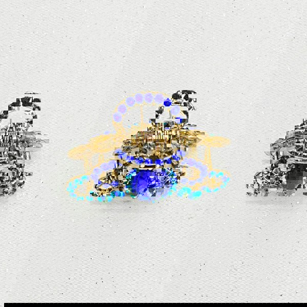 Blue Hair Claw Clip with Gems crystals