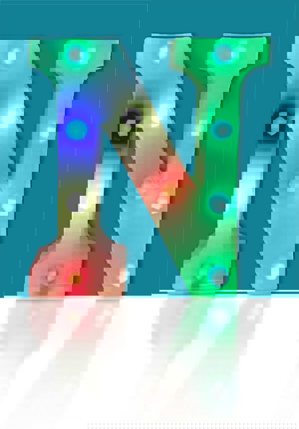 St Helens Battery Operated RGB Letter   With Remote Control Letter N