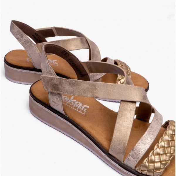 Rieker Kaz Womens Womens Sandals - Gold
