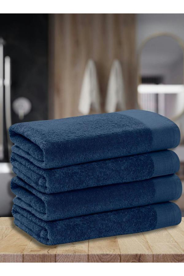Ezysleep Luxe Collection 4 Piece Egyptian Bathsheet Set - Navy