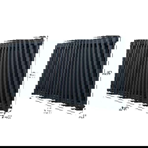 Monstershop Traditional 2 Column Radiator - 600 x 1462mm - Anthracite Grey