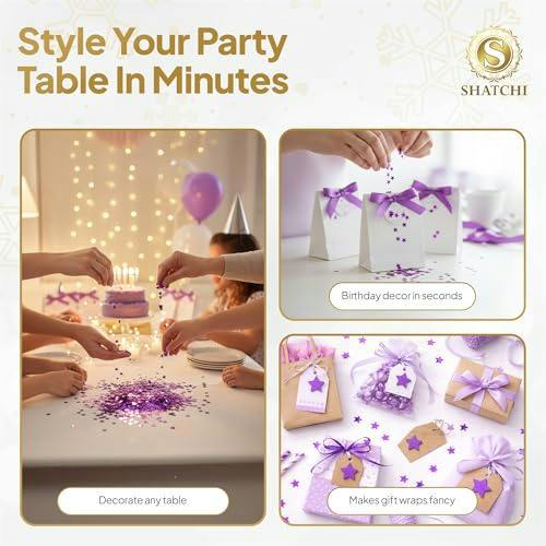 Purple Star Confetti Table Scatter for Birthday Parties, Weddings and Festive Events image 8