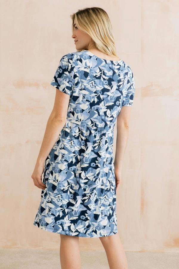 Lily & Me Festival Printed Jersey Dress Navy