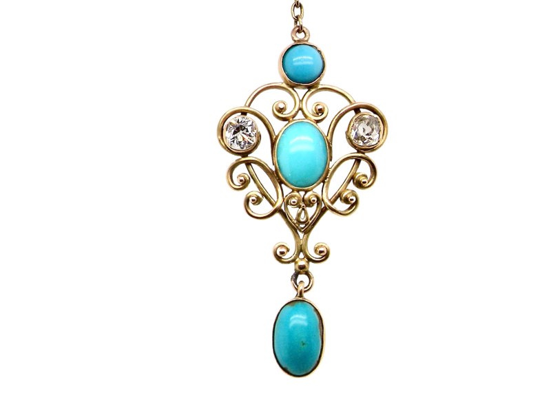 Vintage Tom A vintage turquoise and diamond necklace