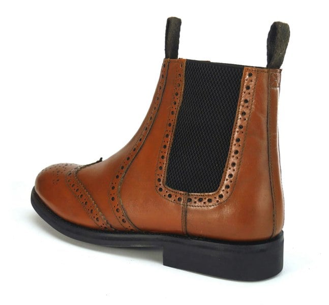 Frank James Benchgrade Evesham Leather Welted Chelsea Brogue Dealer Boots Rubber Sole