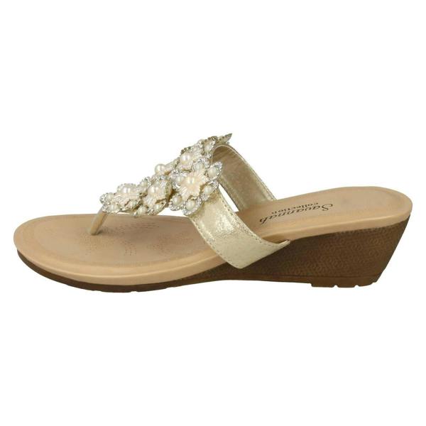 Savannah Ladies Savannah Mid Wedge Toepost Sandals