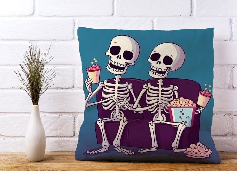 Warren Reed Skeletons At The Cinema Cushions