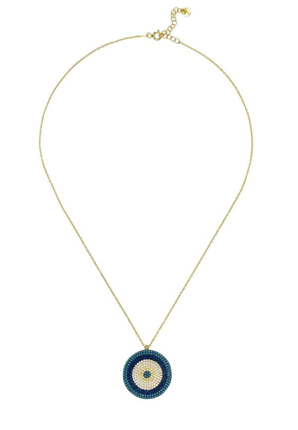Gemstone evil eye necklace.