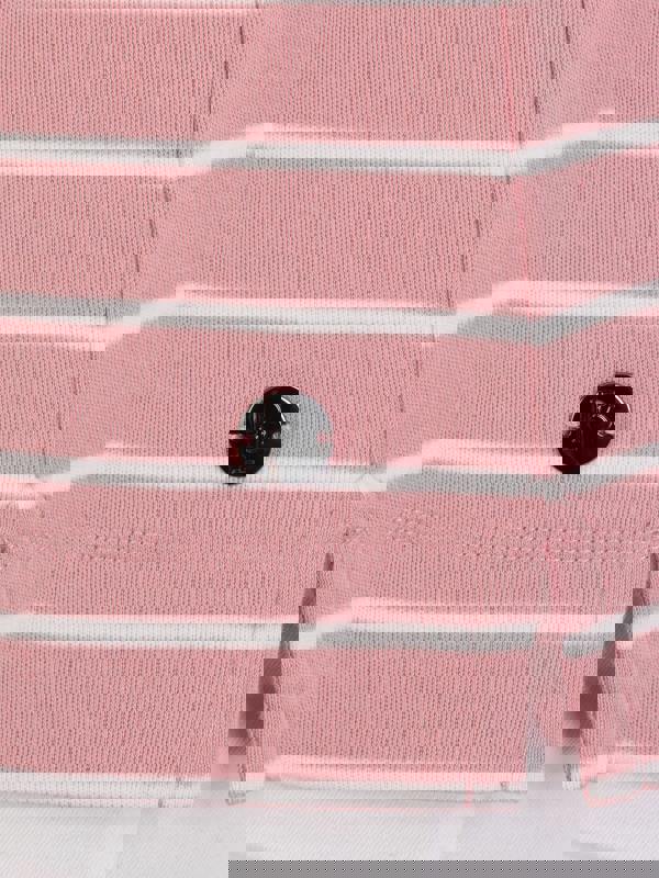 PennyPlain Notch Neck Stripe Top - Dusk/ivory