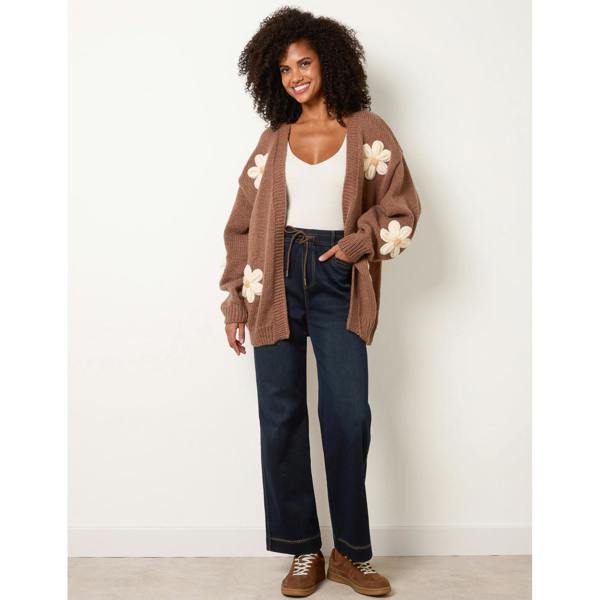 Blue Vanilla Daisy Large Flower Cardigan
