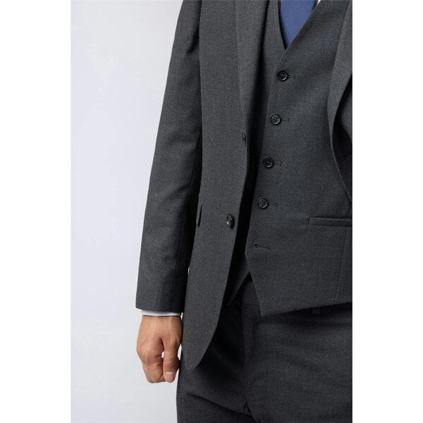 Limehaus Regular Fit Charcoal Stretch Trousers