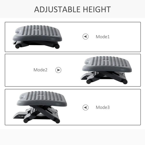 Charcoal grey footrest platform with adjustable height settings and tilted top