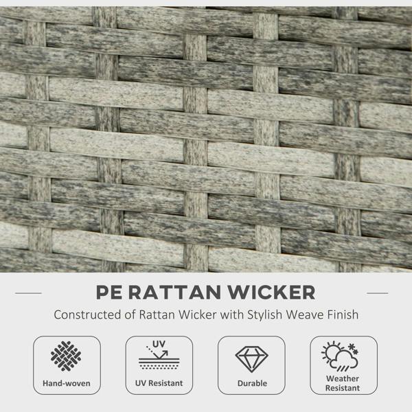 Grey PE rattan wicker weave panel texture