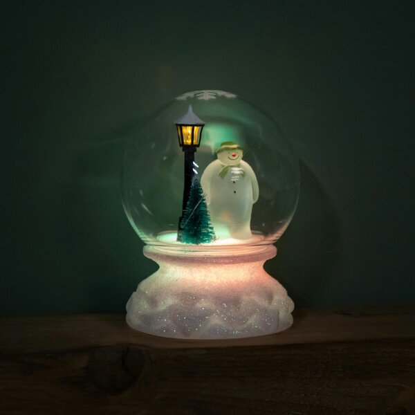 Samuel Alexander 12cm Battery Operated Light up Christmas Snow Globe with The Snowman & Multi-Coloured LEDs