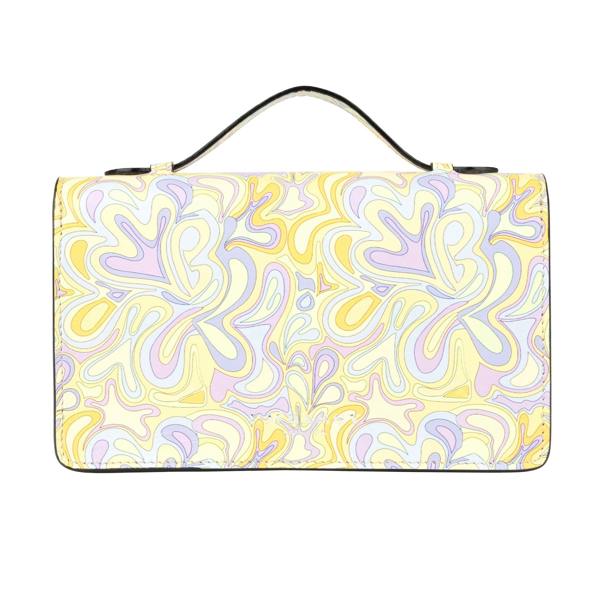 Embassy London Envy - Pastel Multi - Women's leather flap clutch bag with strap