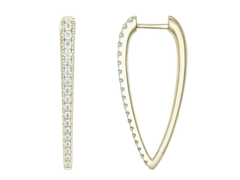 Sarah Layton Diamond Tapered Hoop Earrings, 0.49ct - 9ct Yellow Gold - 20.09291.9YEA