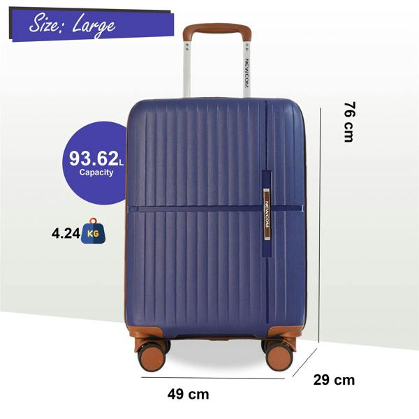 Infinity Luggage Strong Hard Shell Suitcase Set 8 Wheel Cabin Luggage Holiday Travel Case