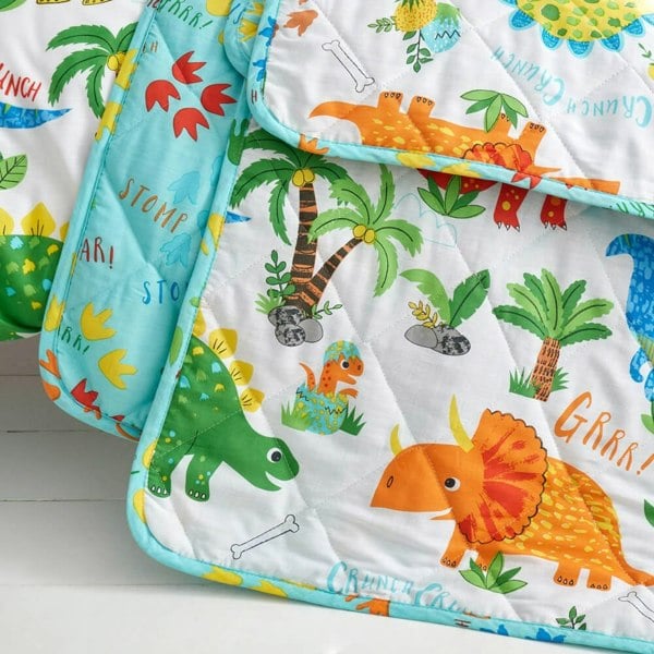 Happy Linen Company Dinky Dinosaur Quilted Throw