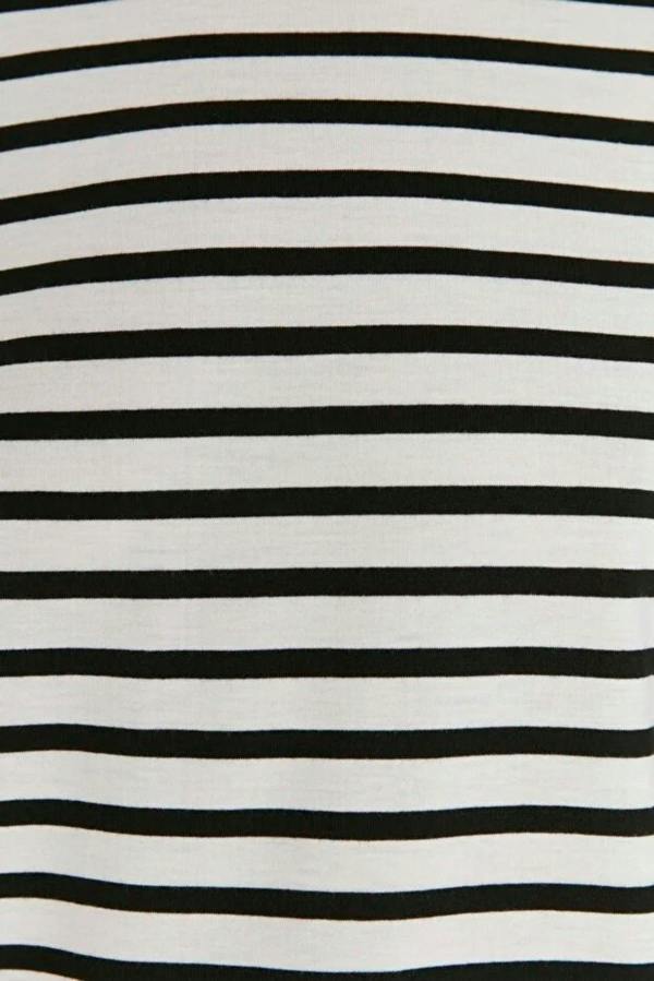 WOVCOR Striped Crew Neck Knit T-Shirt