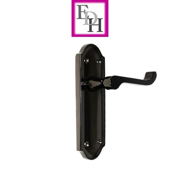 EDH Door Hardware Black Nickel Internal Door Handles Ashford Style Lever Latch – Epsom Pair Set