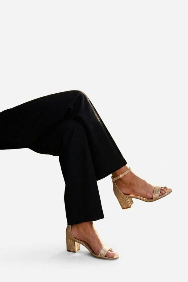 Bella Womens Glitter Block Heel Sandals - CHAMPAGNE_wb