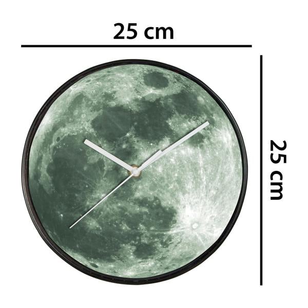 WALPLUS WC2091 - Glow in Dark Moon Wall Clock - 25 cm / 9.8 in