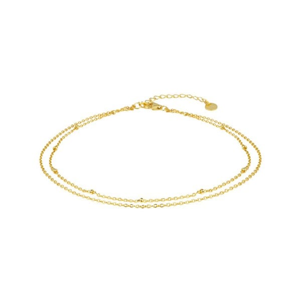 Gold Trip Satellite Double Chain Anklet