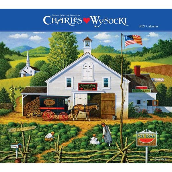 Wysocki Americana Deluxe Calendar 2027, Wall Calendars, Month To View, Art, Gift
