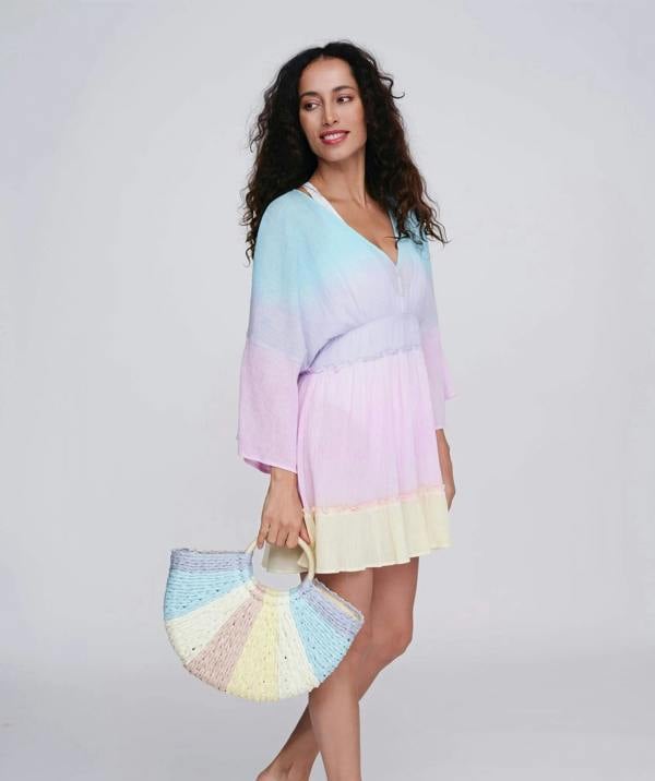 Pia Rossini Monaco - Straw Tote Bag - Lilac