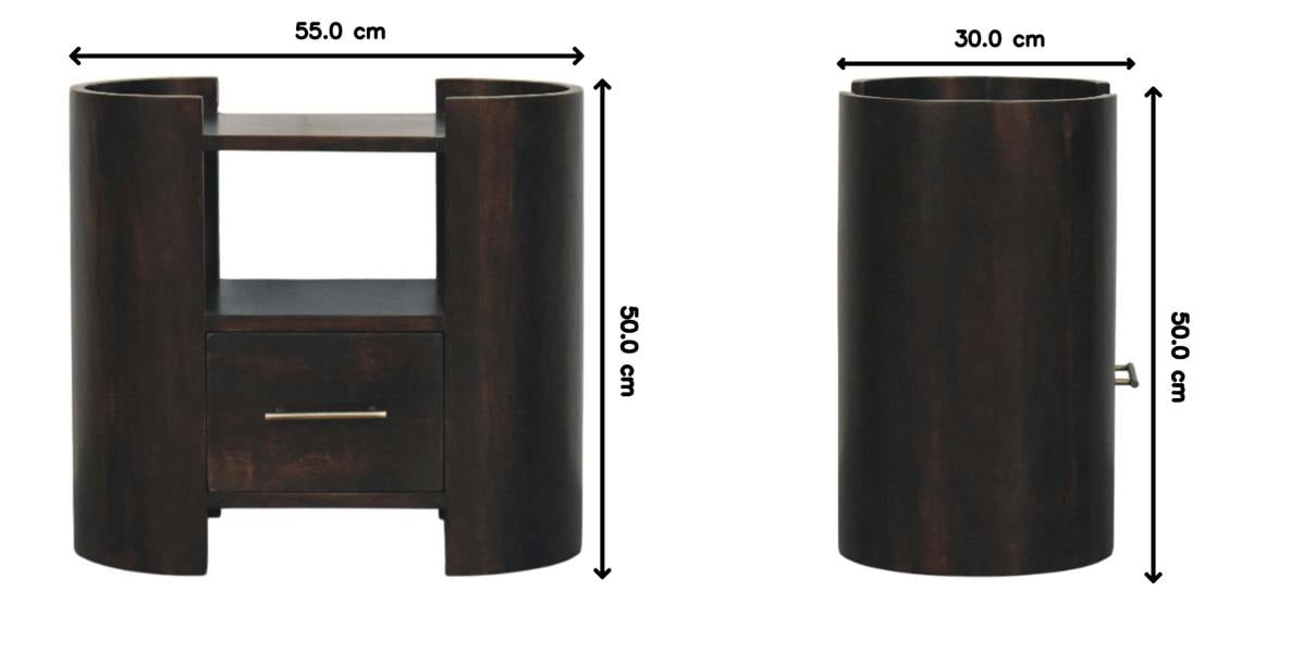 Artisan Furniture Solid Wood Valencia Bedside Table, 1 Drawer , 1 Shelf