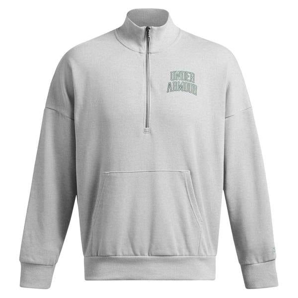 Under Armour Mens Icon Quarter Zip Relaxed Fit Sweatshirt - Grey - 