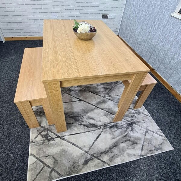 Kosy Koala Dining Table Set with 2 Benches Dining Room and Kitchen table set of 2